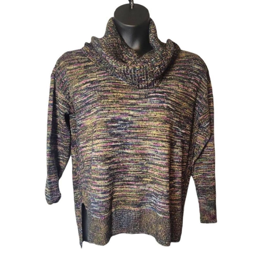 Cable & Gauge Colorful Cowl Neck Sweater Size M